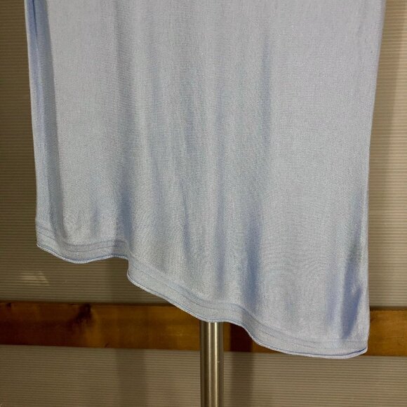 IRIS SETLAWKE Viscose Cashmere Blue Asymmetrical Knit Short Sleeve Top‎ Sz S - Picture 5 of 10